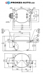 Kompressor SECOP / DANFOSS TL4GX, LBP / HBP - R134a, 220-240 V, 50 Hz, 102G4452