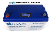Batterie EcoWatt LiFePO4 12,8V 100Ah 1280Wh mit integriertem BMS und Display ECO-12V-100AH