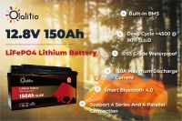 LiFePO4 Batterie OLALITIO Bluetooth Smart BMS 12,8V 150Ah 1920Wh