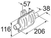 Schalldämpfer Durchmesser für INOX 38mm - Edelstahl 19562 / 1320840 A Webasto
