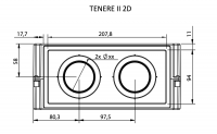 Vordere Abdeckung 2D-Version 2 Hülsen Ø60 für SiROCO Warmwasserheizung TENERE II
